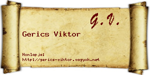 Gerics Viktor névjegykártya